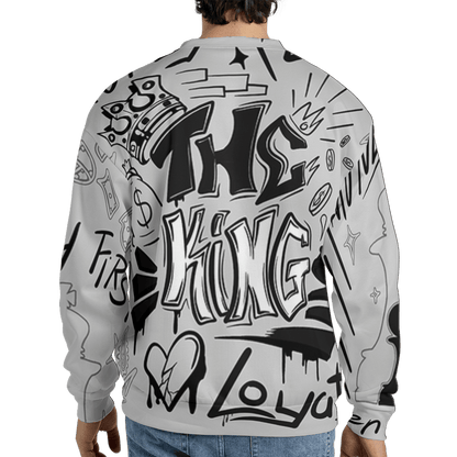 Retro High OG Black White 1s Sweatshirt Match The King 3D All-Over Print Graffiti - NastyJamz