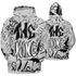 Retro High OG Black White 1s Hoodie Match The King 3D All-Over Print Graffiti - NastyJamz