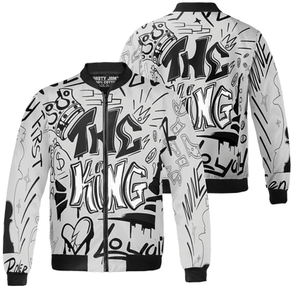Retro High OG Black White 1s Jacket Match The King 3D All-Over Print Graffiti - NastyJamz