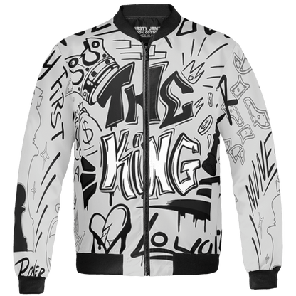 Retro High OG Black White 1s Jacket Match The King 3D All-Over Print Graffiti - NastyJamz
