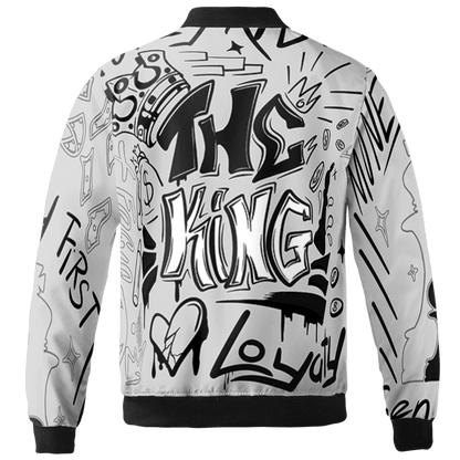 Retro High OG Black White 1s Jacket Match The King 3D All-Over Print Graffiti - NastyJamz