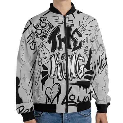 Retro High OG Black White 1s Jacket Match The King 3D All-Over Print Graffiti - NastyJamz