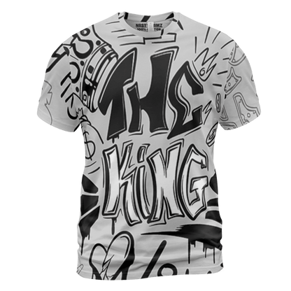 Retro High OG Black White 1s T Shirt Match The King 3D All-Over Print Graffiti - NastyJamz