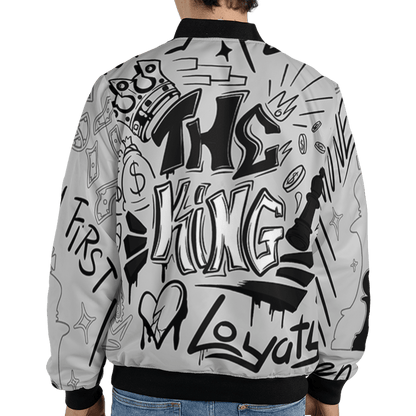 Retro High OG Black White 1s Jacket Match The King 3D All-Over Print Graffiti - NastyJamz