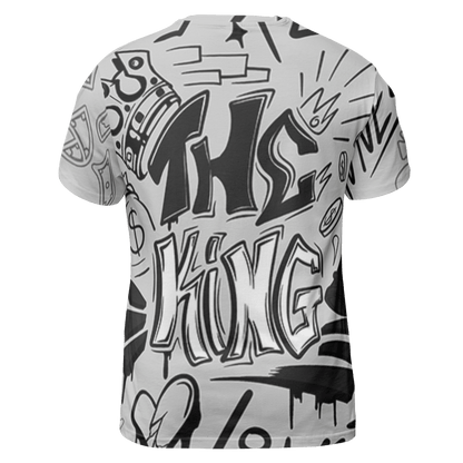 Retro High OG Black White 1s T Shirt Match The King 3D All-Over Print Graffiti - NastyJamz