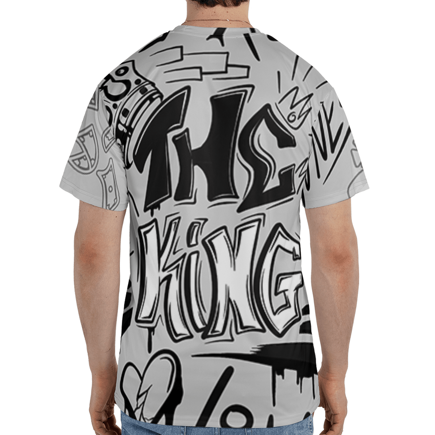 Retro High OG Black White 1s T Shirt Match The King 3D All-Over Print Graffiti - NastyJamz