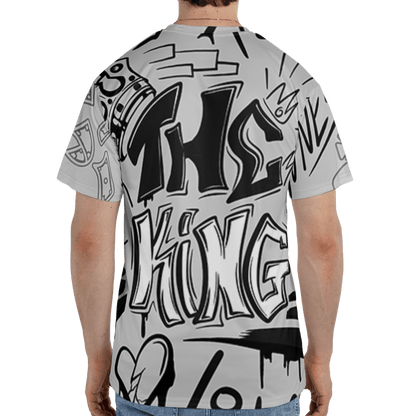 Retro High OG Black White 1s T Shirt Match The King 3D All-Over Print Graffiti - NastyJamz