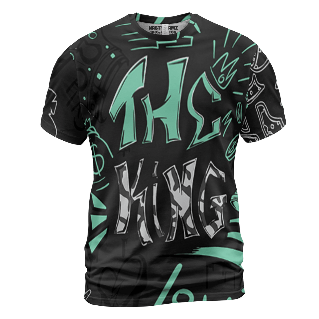 Green Glow 3s T Shirt Match The King 3D All-Over Print Graffiti - NastyJamz