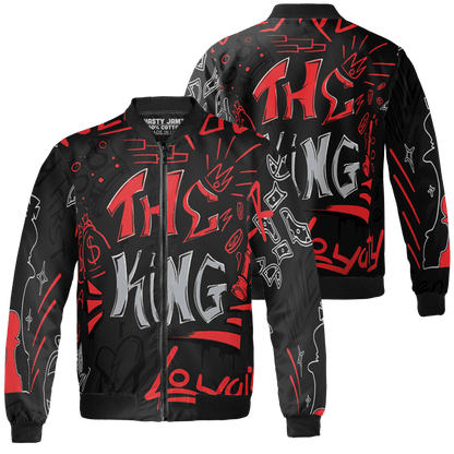 Bred Reimagined 4s Jacket Match The King 3D All-Over Print Graffiti - NastyJamz