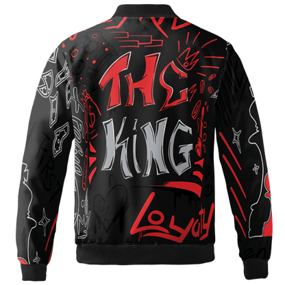 Bred Reimagined 4s Jacket Match The King 3D All-Over Print Graffiti - NastyJamz
