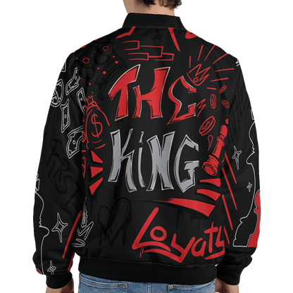 Bred Reimagined 4s Jacket Match The King 3D All-Over Print Graffiti - NastyJamz