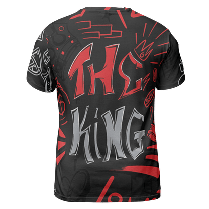 Bred Reimagined 4s T Shirt Match The King 3D All-Over Print Graffiti - NastyJamz