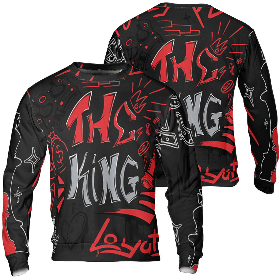 Bred Reimagined 4s Sweatshirt Match The King 3D All-Over Print Graffiti - NastyJamz