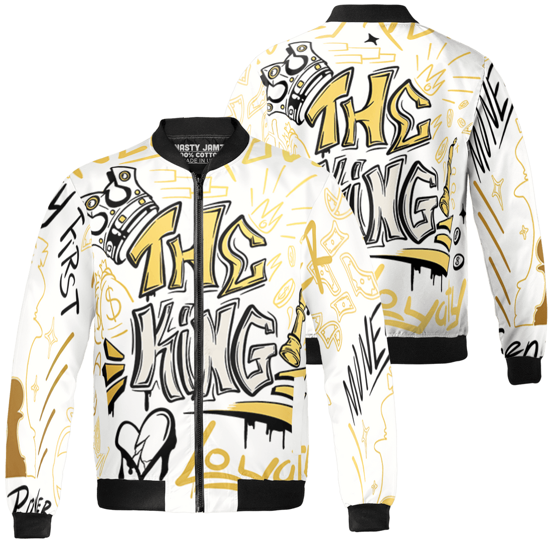 Sail 4s Jacket Match The King 3D All-Over Print Graffiti - NastyJamz