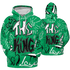 Lucky Green 5s Hoodie Match The King 3D All-Over Print Graffiti - NastyJamz