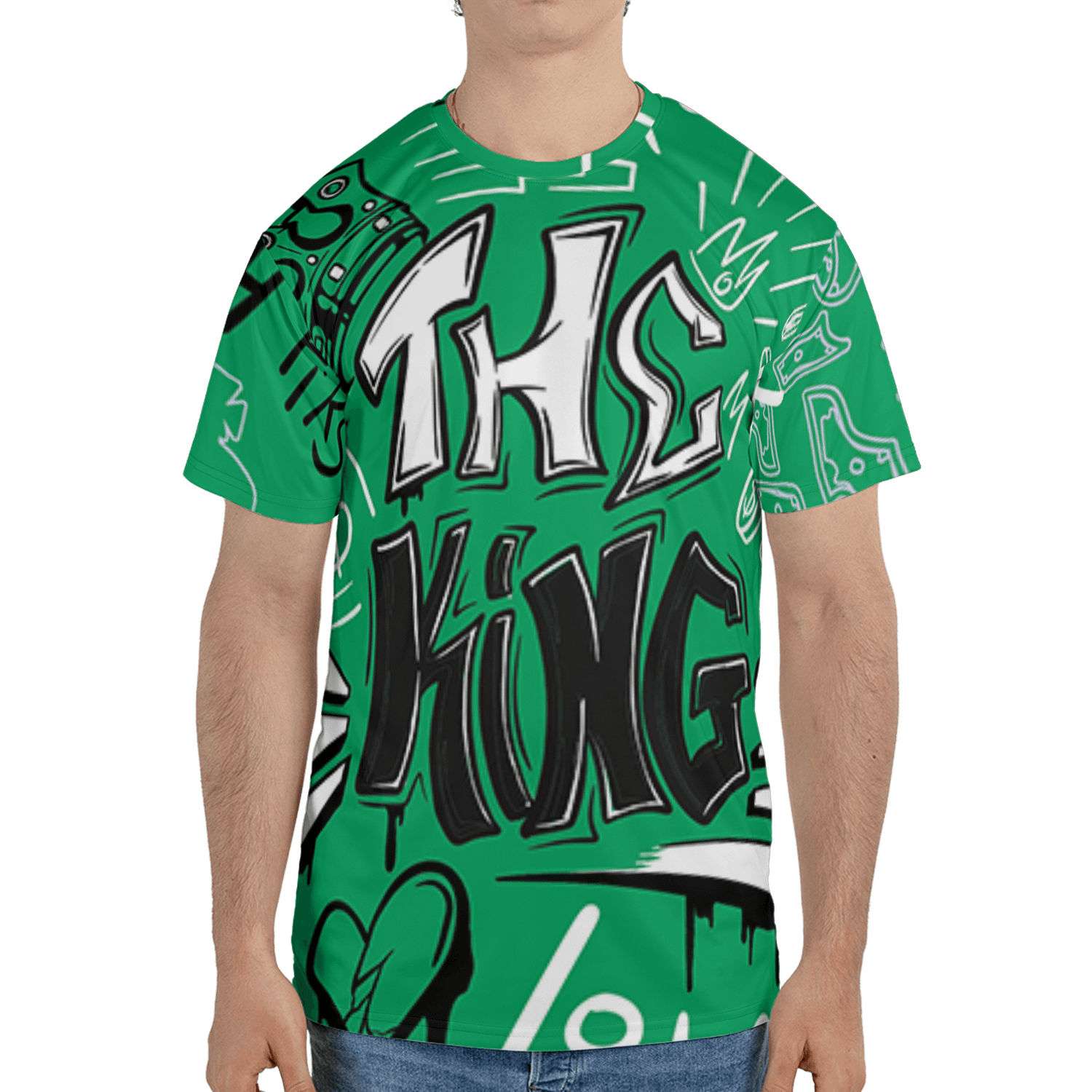 Lucky Green 5s T Shirt Match The King 3D All-Over Print Graffiti - NastyJamz