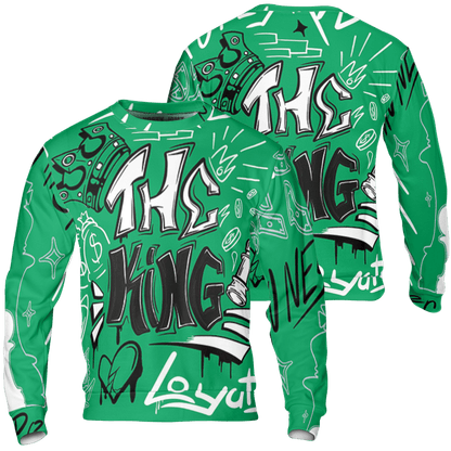 Lucky Green 5s Sweatshirt Match The King 3D All-Over Print Graffiti - NastyJamz