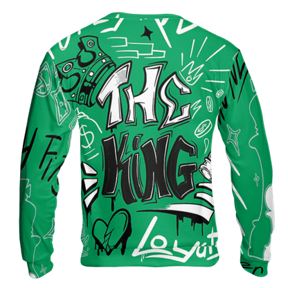 Lucky Green 5s Sweatshirt Match The King 3D All-Over Print Graffiti - NastyJamz