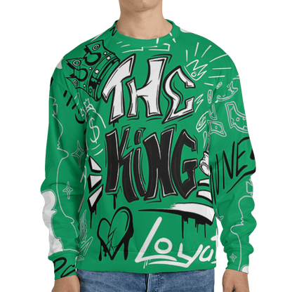 Lucky Green 5s Sweatshirt Match The King 3D All-Over Print Graffiti - NastyJamz