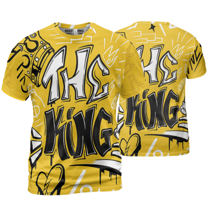 Yellow Ochre 6s T Shirt Match The King 3D All-Over Print Graffiti - NastyJamz