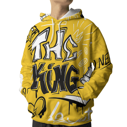 Yellow Ochre 6s Hoodie Match The King 3D All-Over Print Graffiti - NastyJamz