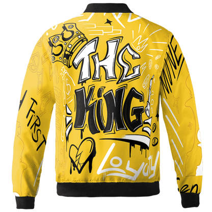 Yellow Ochre 6s Jacket Match The King 3D All-Over Print Graffiti - NastyJamz