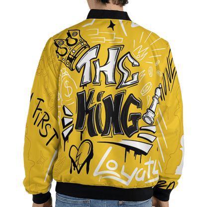 Yellow Ochre 6s Jacket Match The King 3D All-Over Print Graffiti - NastyJamz