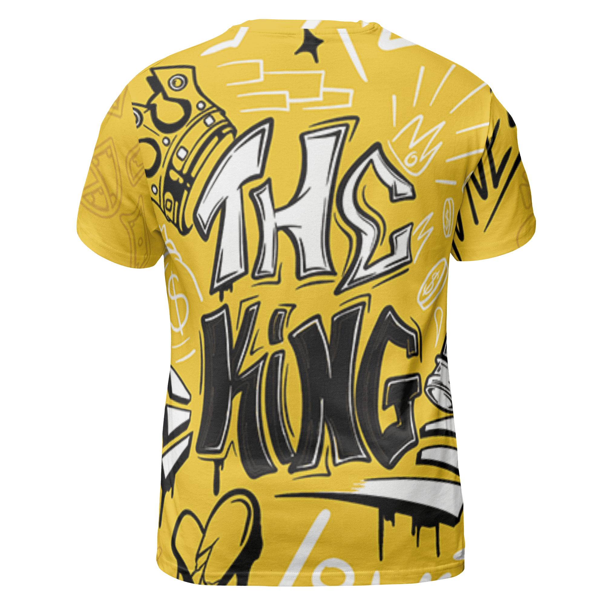 Yellow Ochre 6s T Shirt Match The King 3D All-Over Print Graffiti - NastyJamz