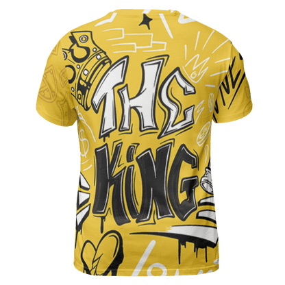 Yellow Ochre 6s T Shirt Match The King 3D All-Over Print Graffiti - NastyJamz