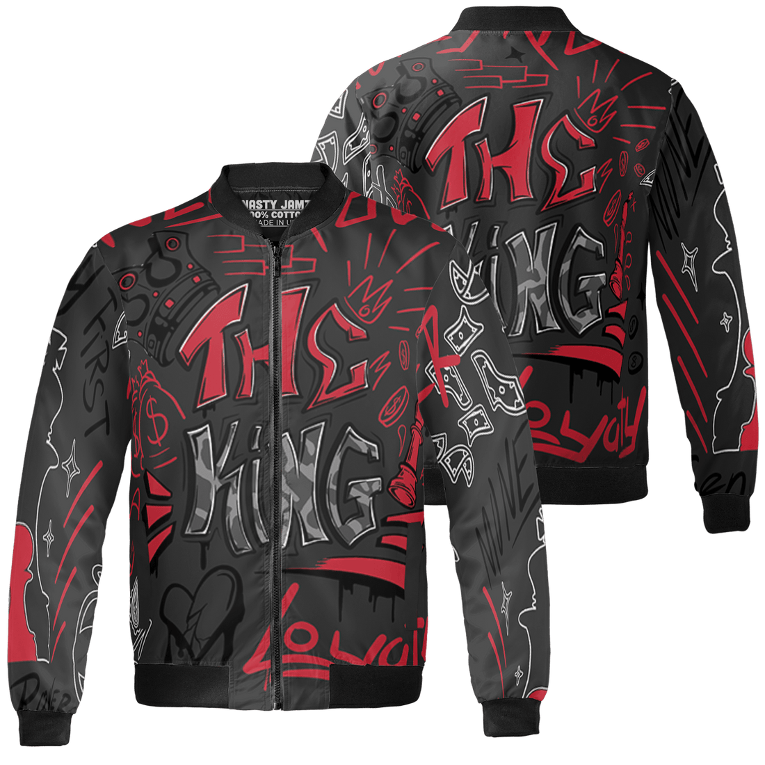 Spizike Low Bred Jacket Match The King 3D All-Over Print Graffiti - NastyJamz