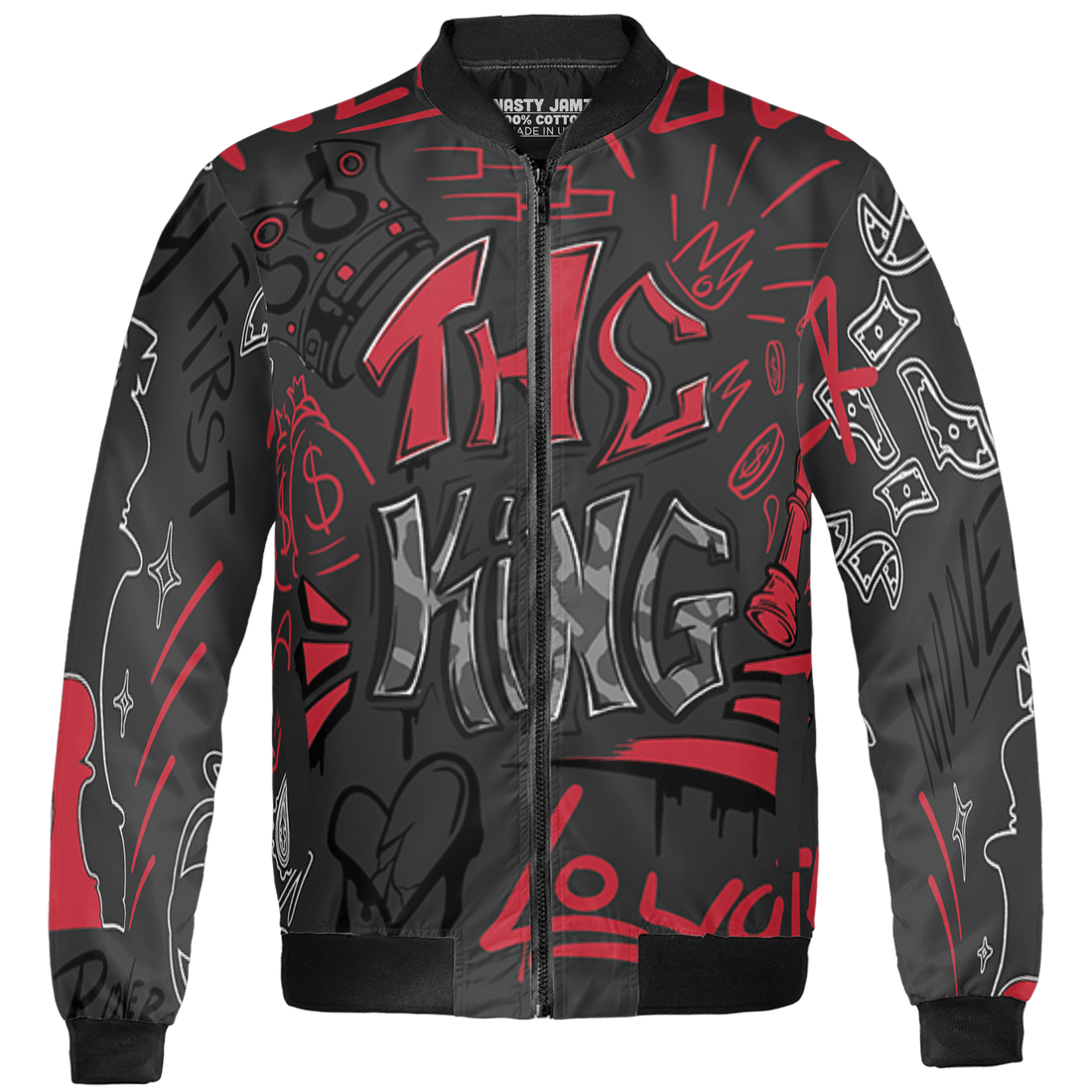 Spizike Low Bred Jacket Match The King 3D All-Over Print Graffiti - NastyJamz