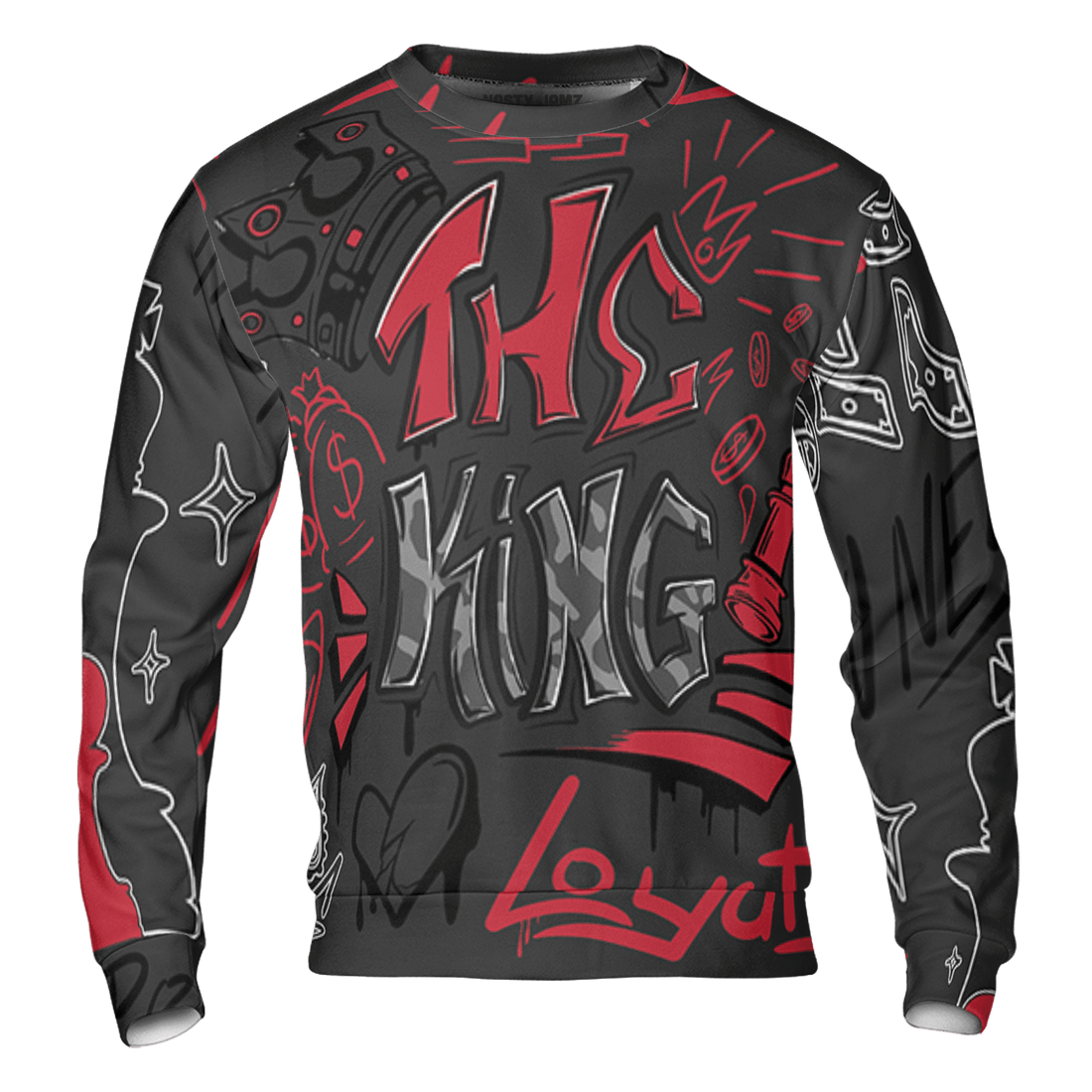 Spizike Low Bred Sweatshirt Match The King 3D All-Over Print Graffiti - NastyJamz