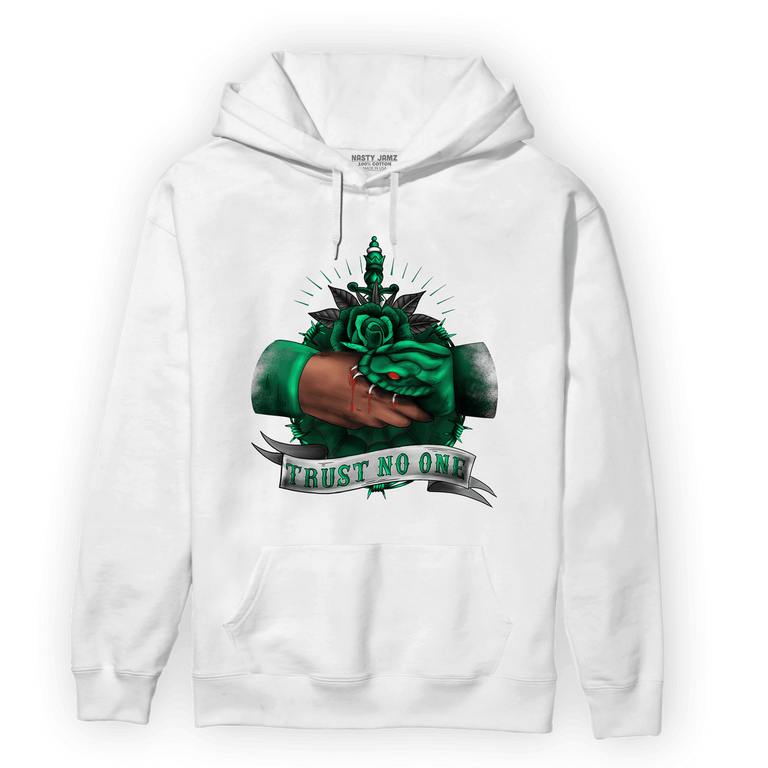 Celtic Lucky Green 1s Hoodie Match Trust No One Old School - NastyJamz