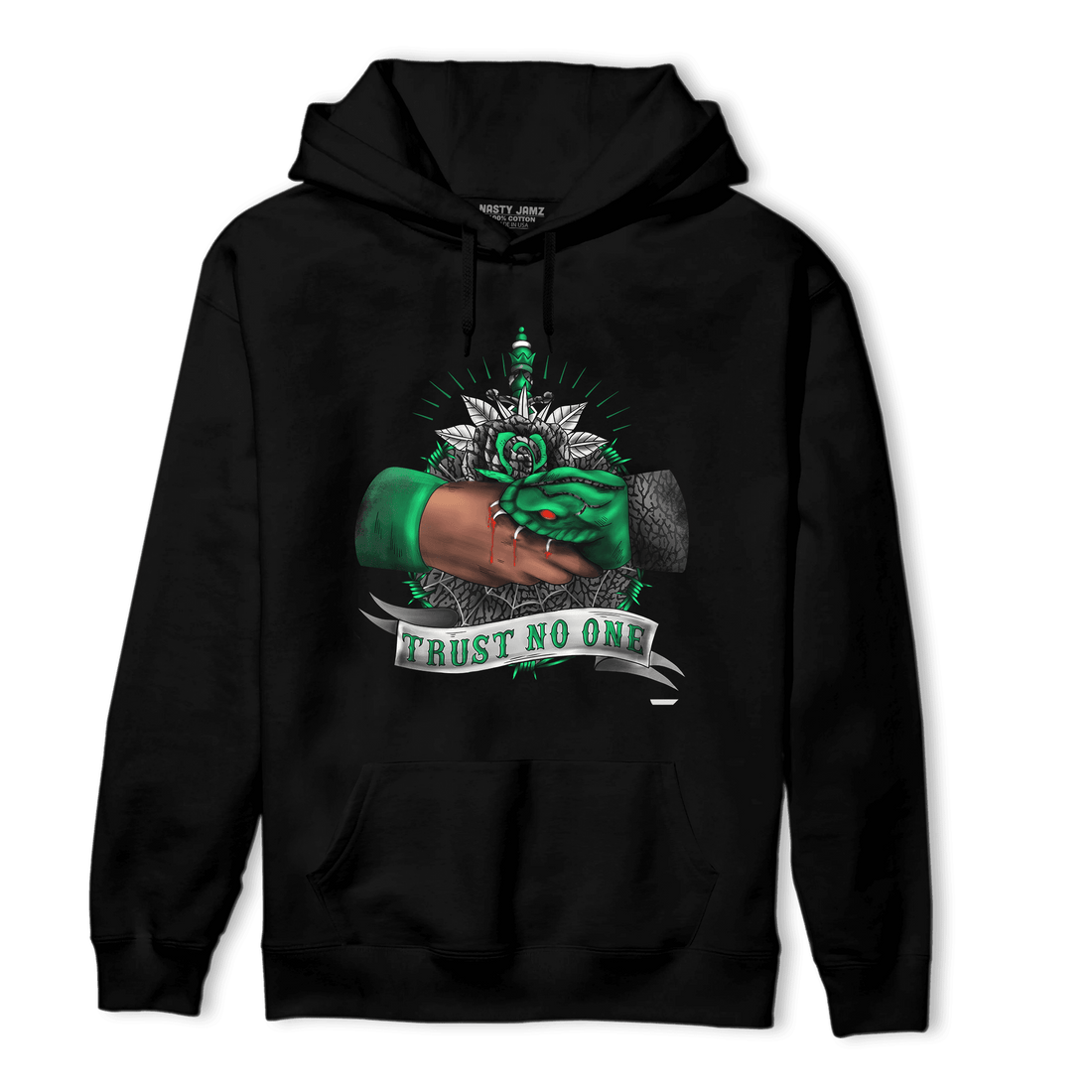 Lucky Green 3s Hoodie Match Trust No One Old School - NastyJamz