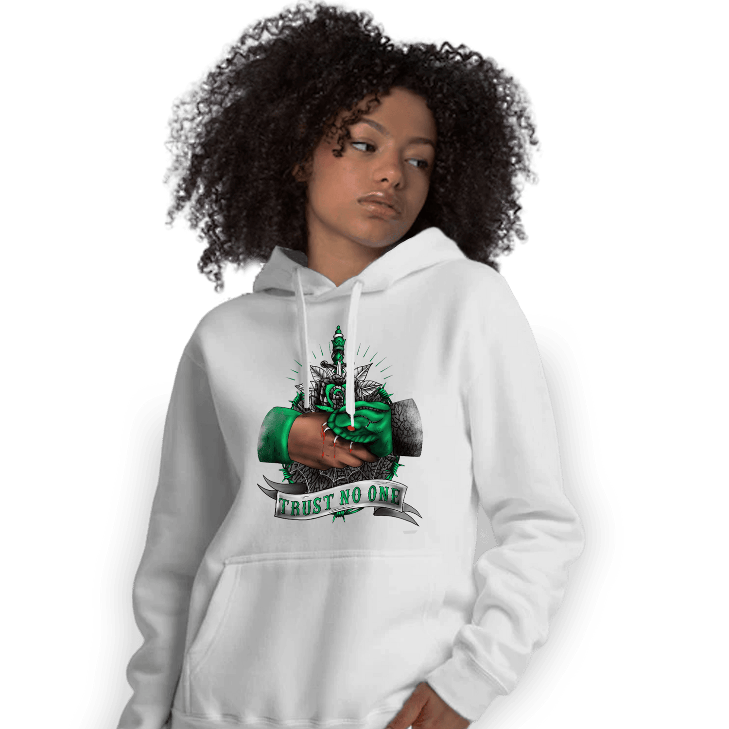 Lucky Green 3s Hoodie Match Trust No One Old School - NastyJamz