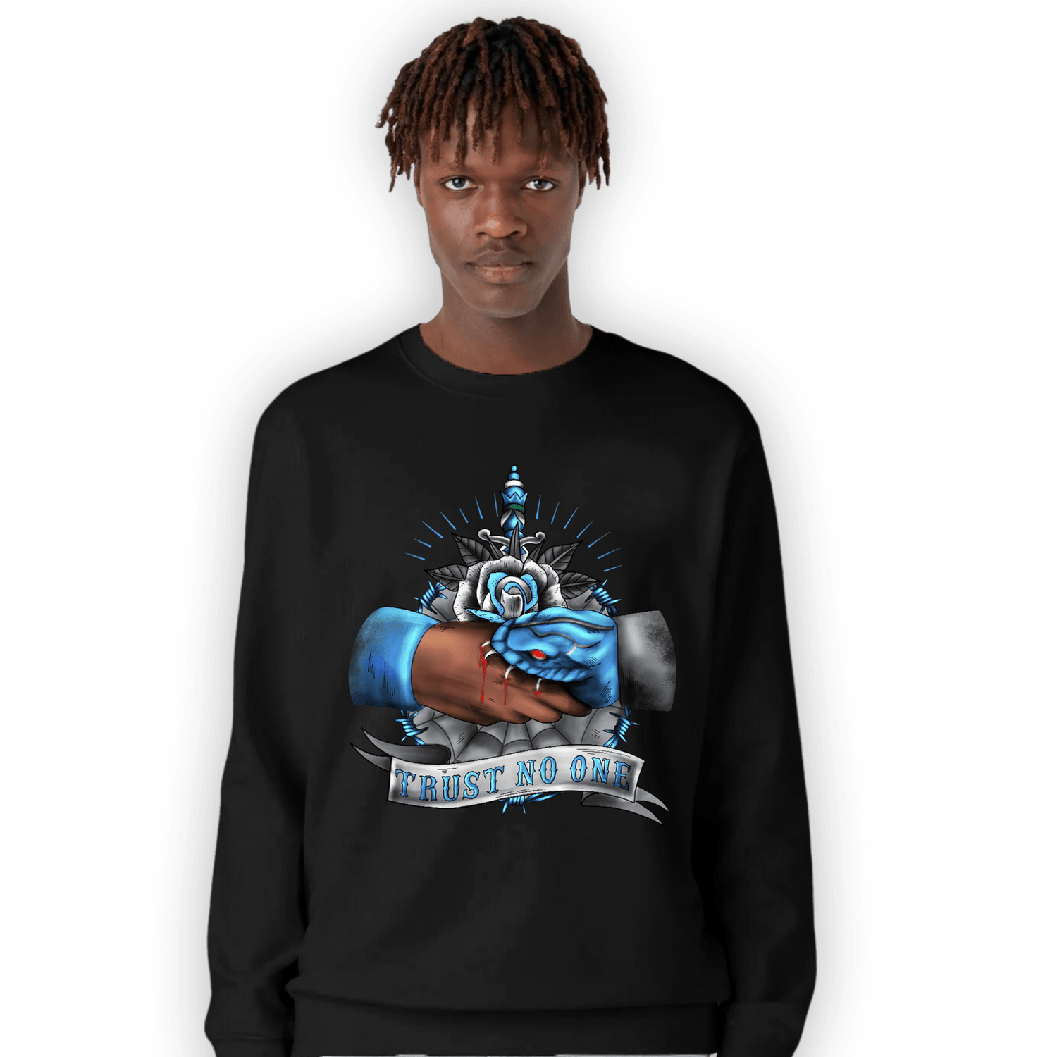 University Blue 5s Sweatshirt Match Trust No One Old School - NastyJamz