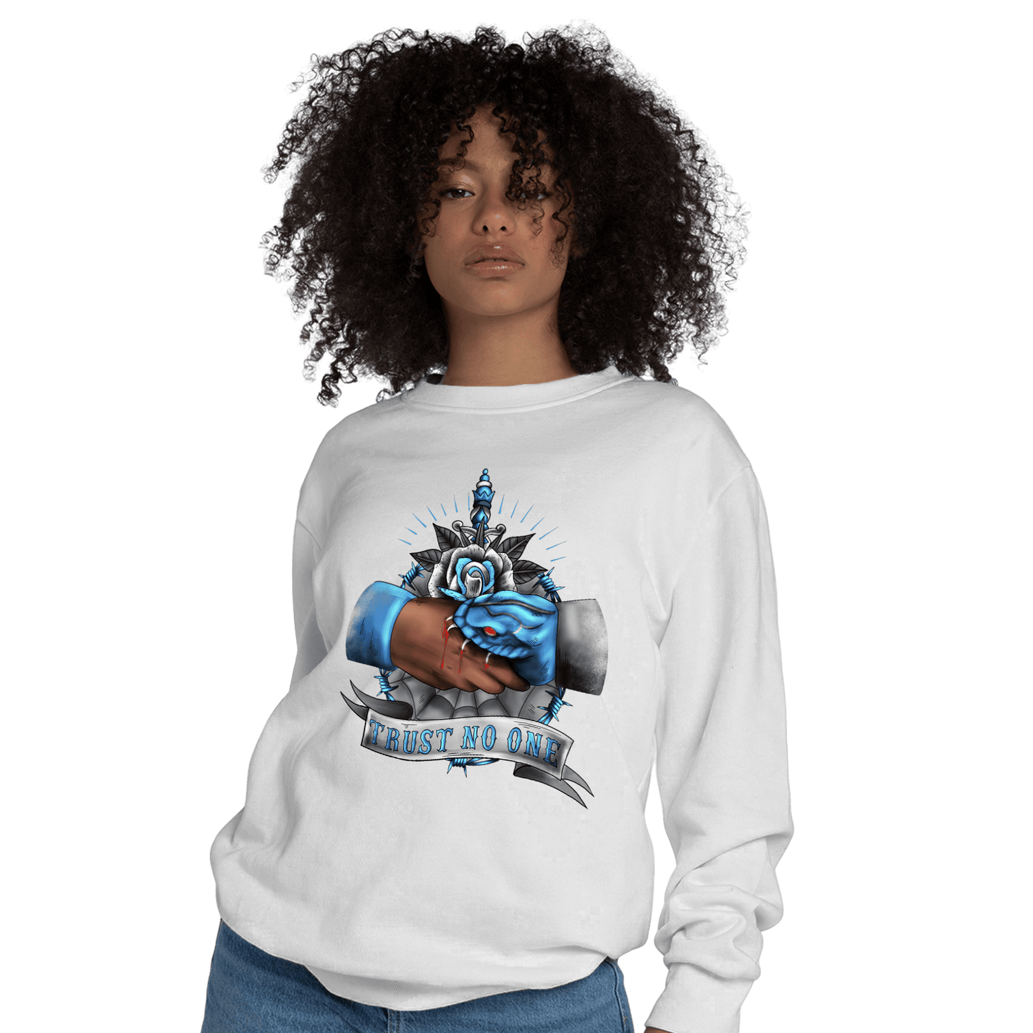 University Blue 5s Sweatshirt Match Trust No One Old School - NastyJamz