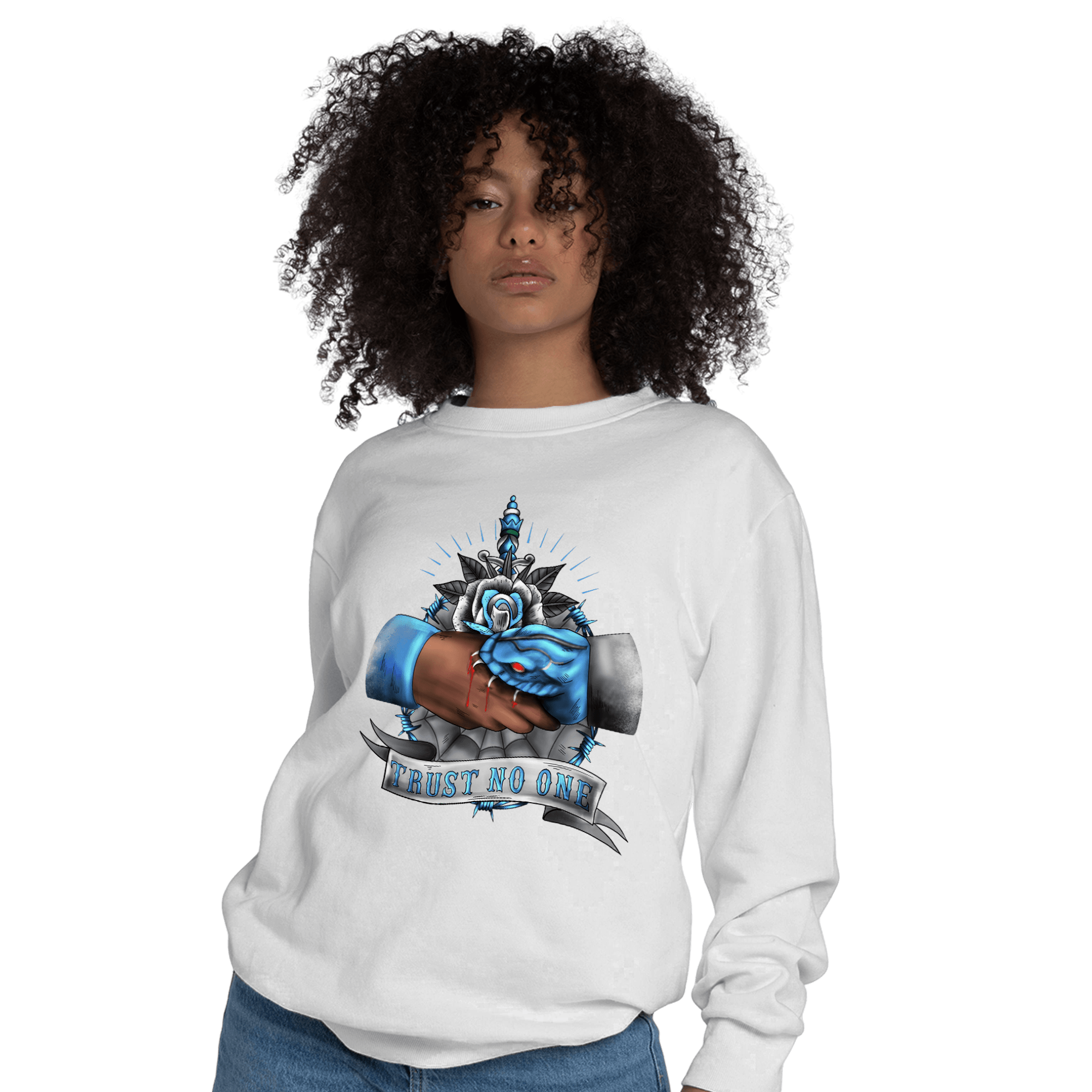 University Blue 5s Sweatshirt Match Trust No One Old School - NastyJamz