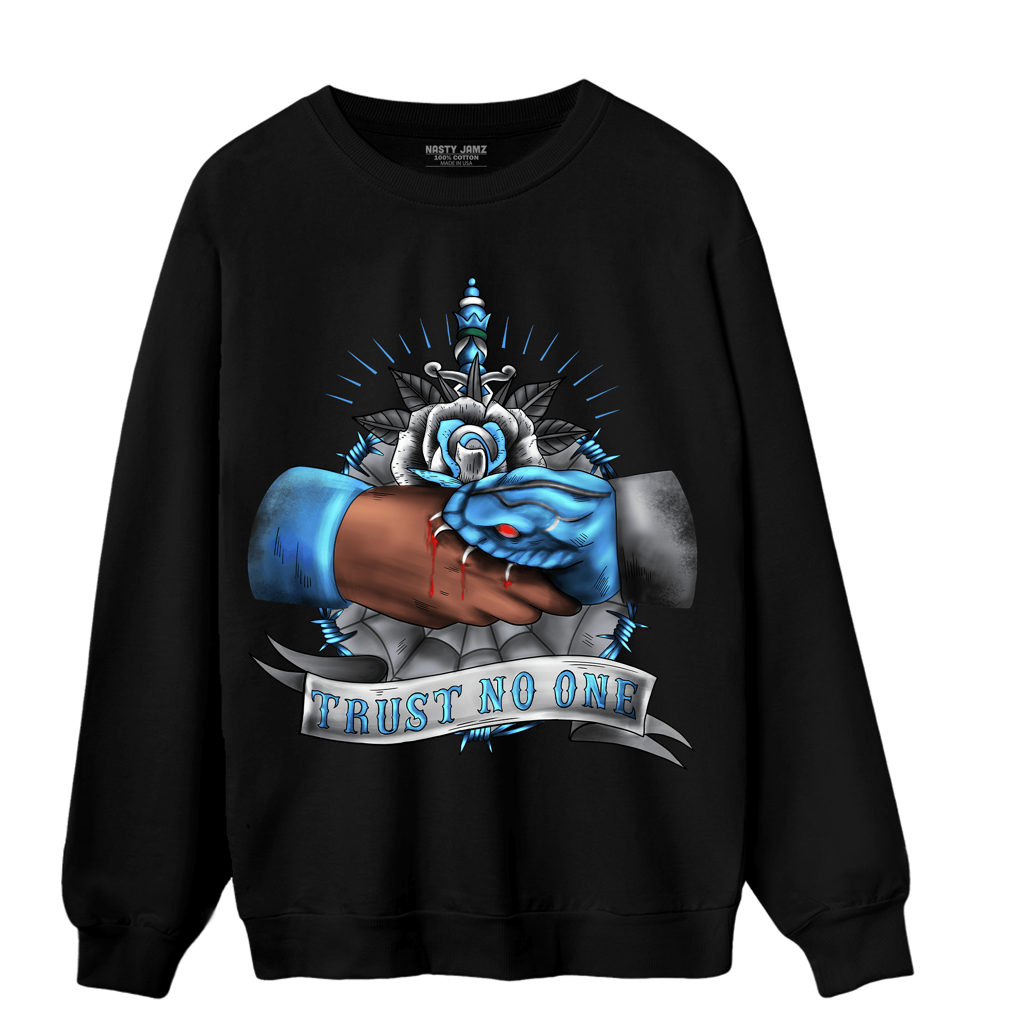 University Blue 5s Sweatshirt Match Trust No One Old School - NastyJamz