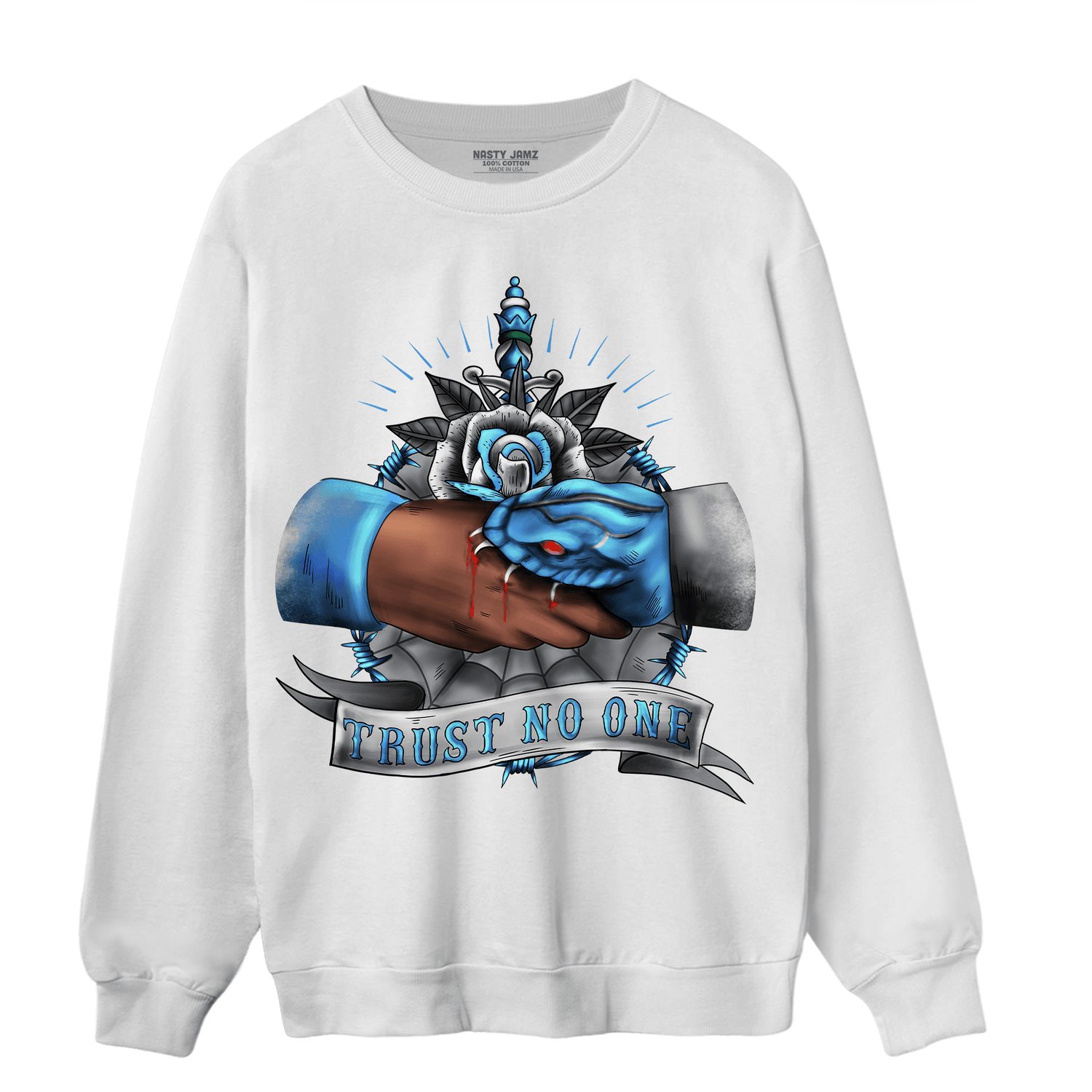 University Blue 5s Sweatshirt Match Trust No One Old School - NastyJamz