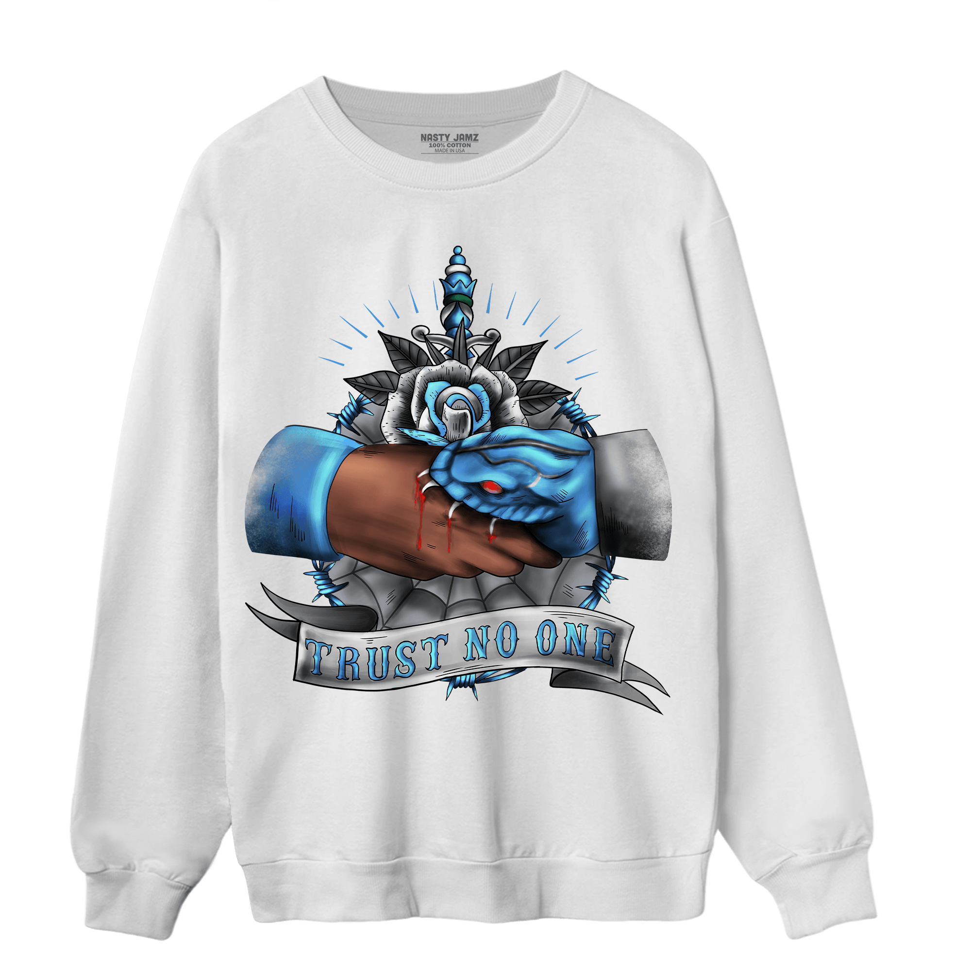 University Blue 5s Sweatshirt Match Trust No One Old School - NastyJamz
