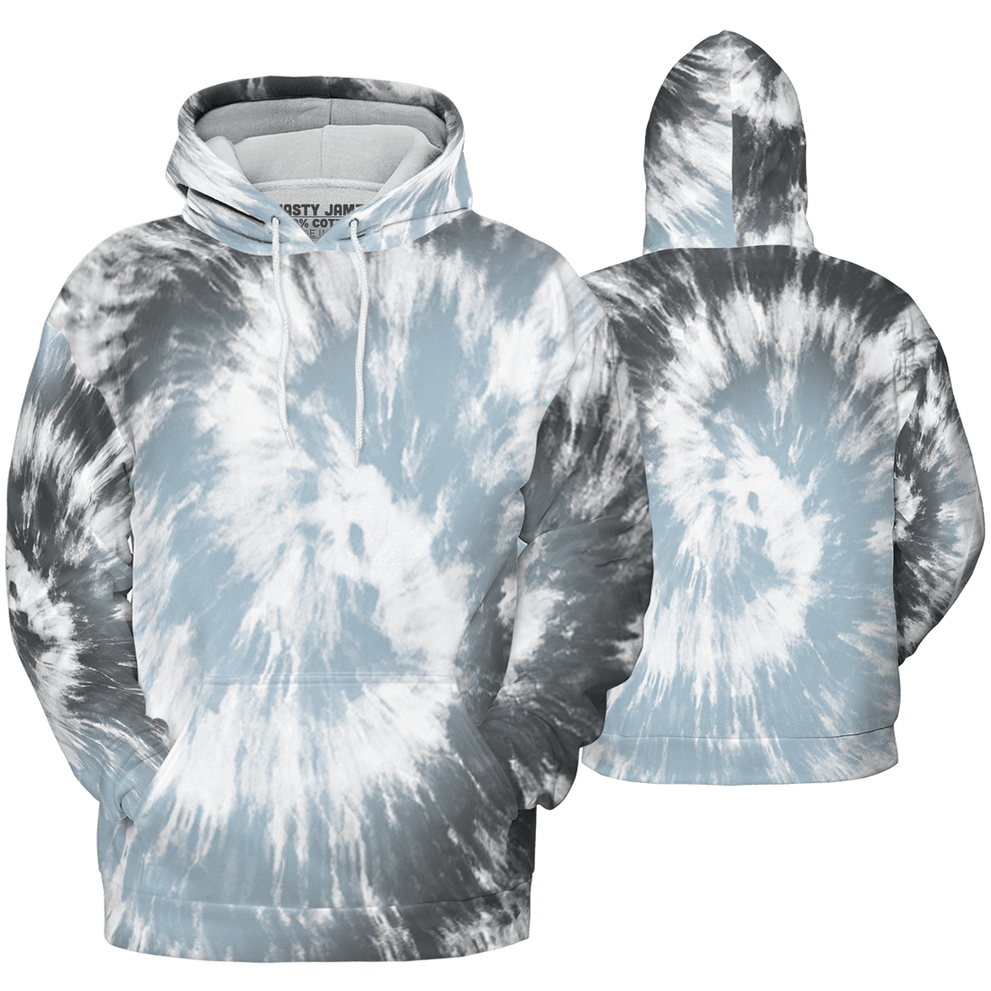 Blue Grey 13s Hoodie Match Tye Dye 3D All-Over Print Spiral - NastyJamz