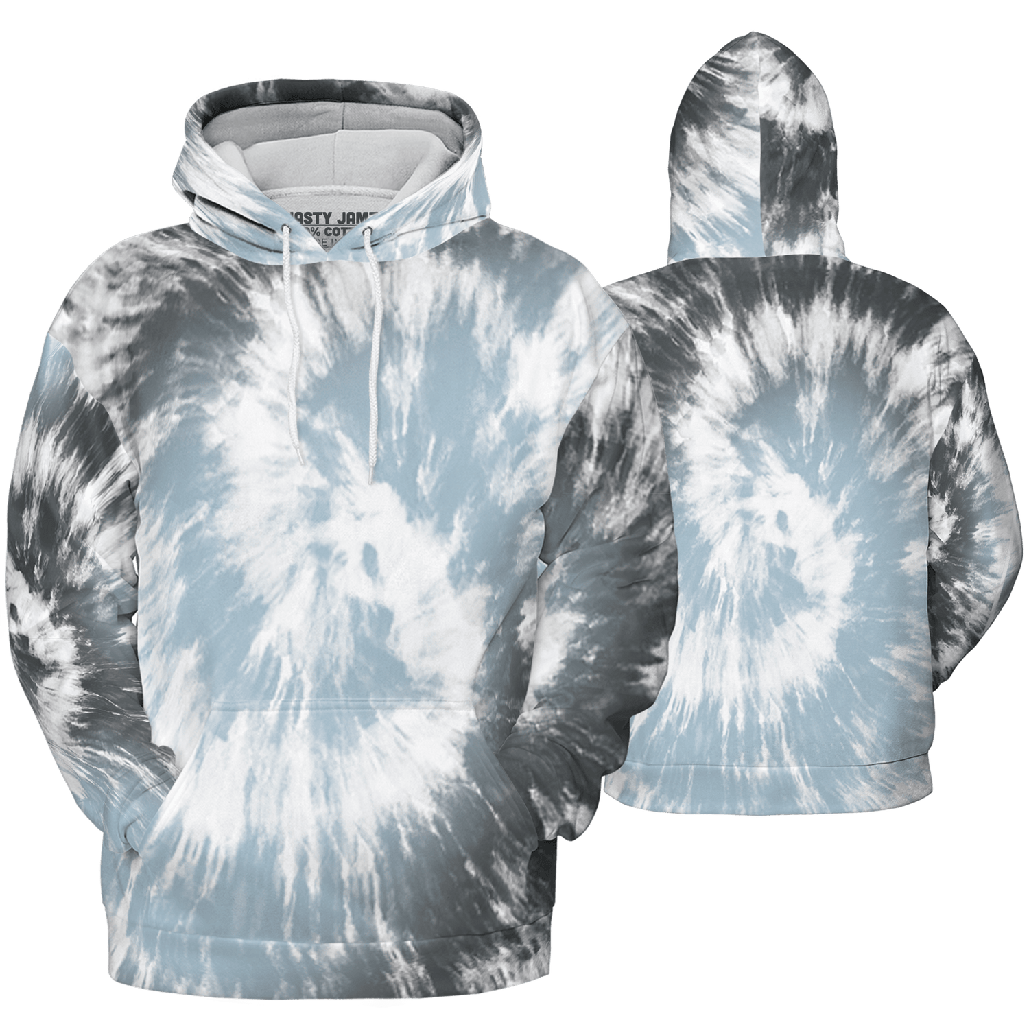 Blue Grey 13s Hoodie Match Tye Dye 3D All-Over Print Spiral - NastyJamz