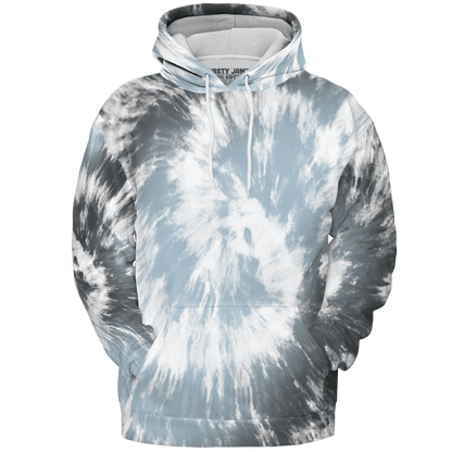 Blue Grey 13s Hoodie Match Tye Dye 3D All-Over Print Spiral - NastyJamz