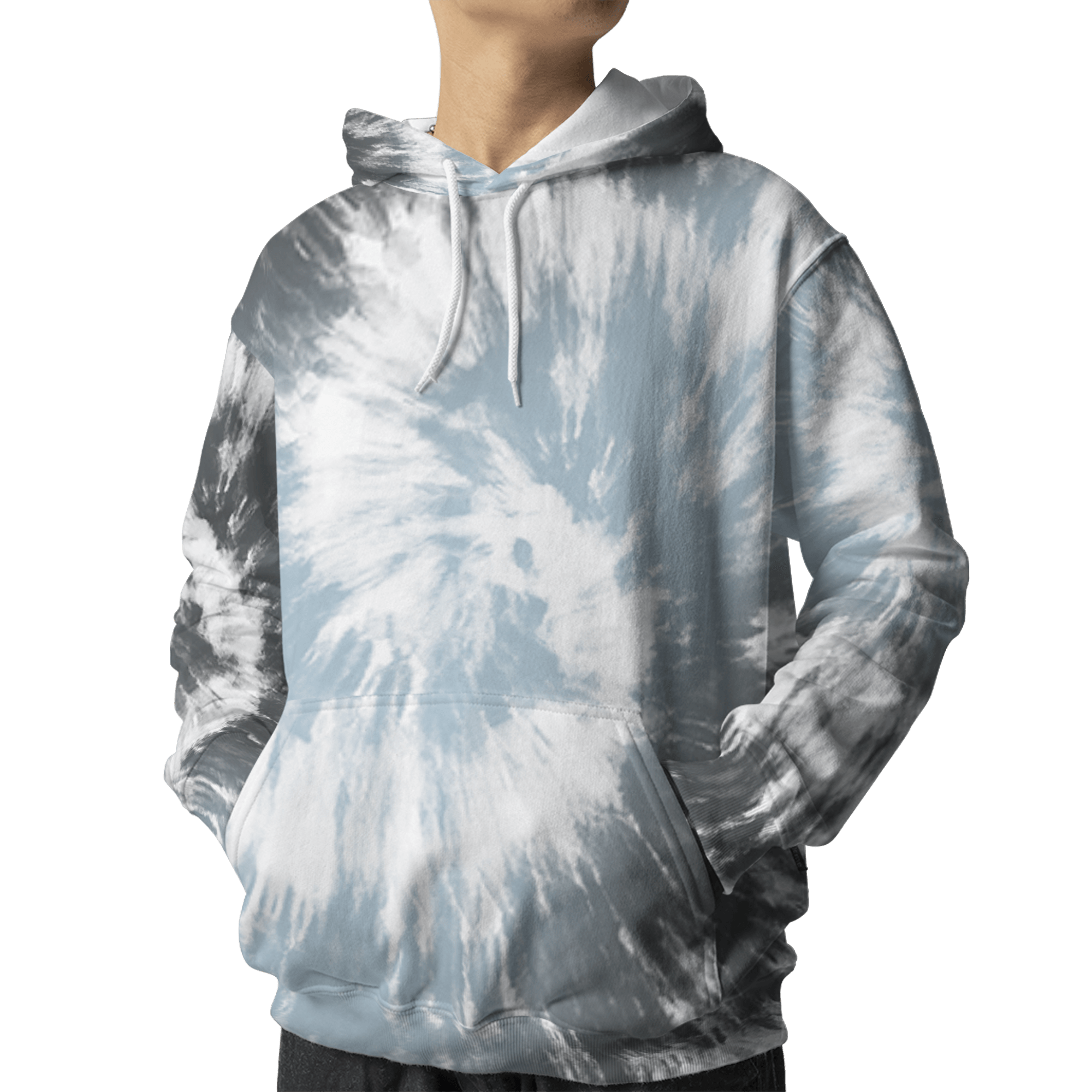 Blue Grey 13s Hoodie Match Tye Dye 3D All-Over Print Spiral - NastyJamz
