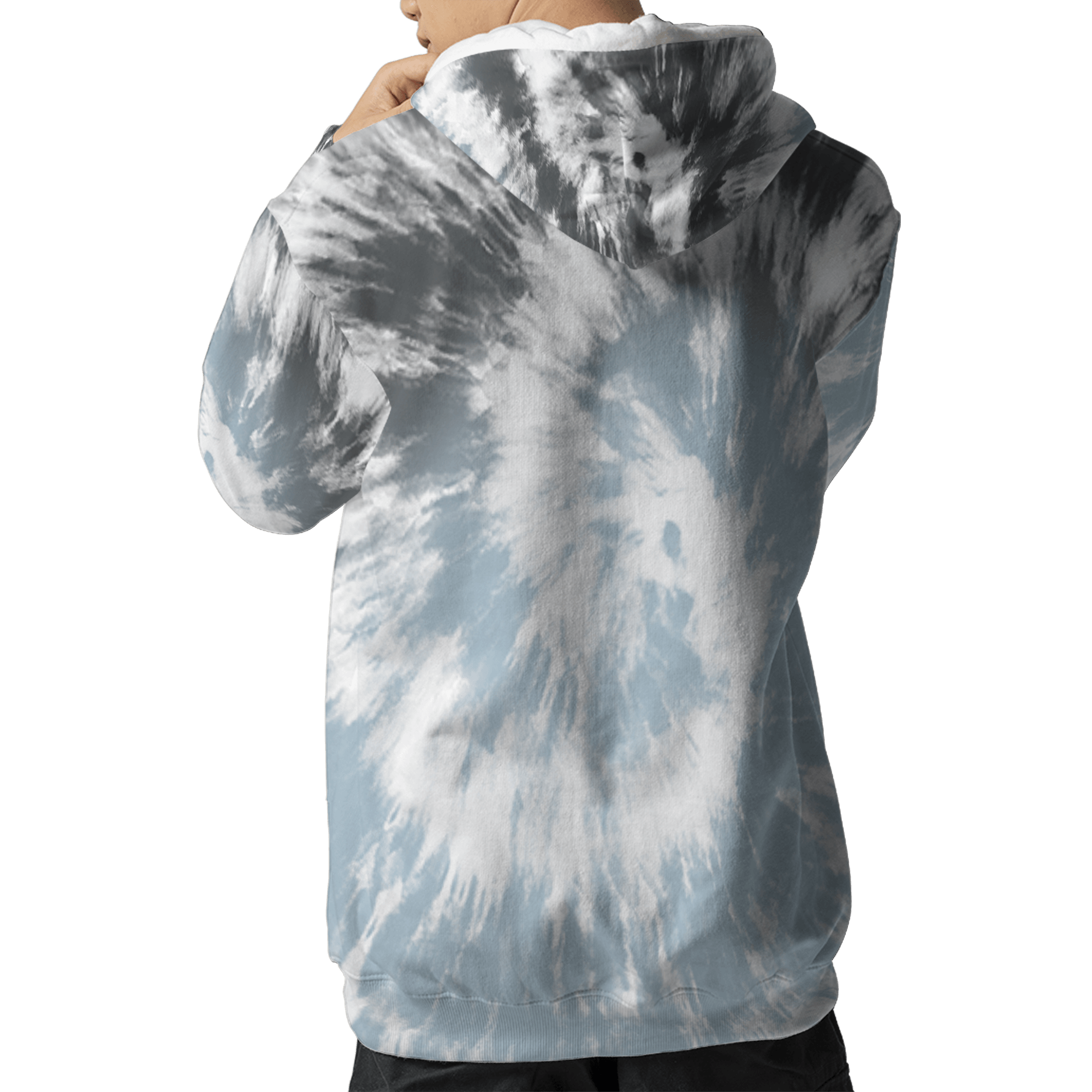 Blue Grey 13s Hoodie Match Tye Dye 3D All-Over Print Spiral - NastyJamz