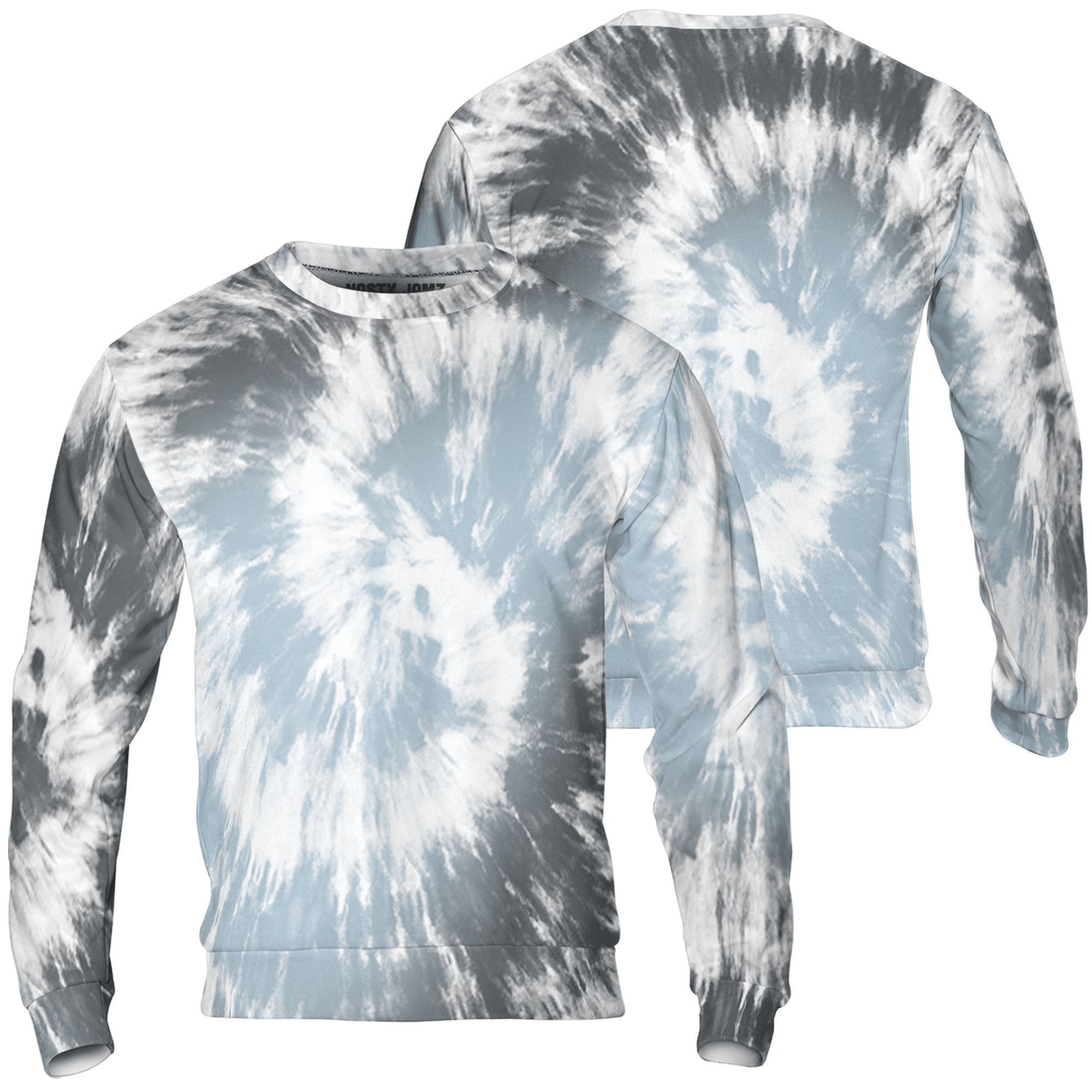 Blue Grey 13s Sweatshirt Match Tye Dye 3D All-Over Print Spiral - NastyJamz