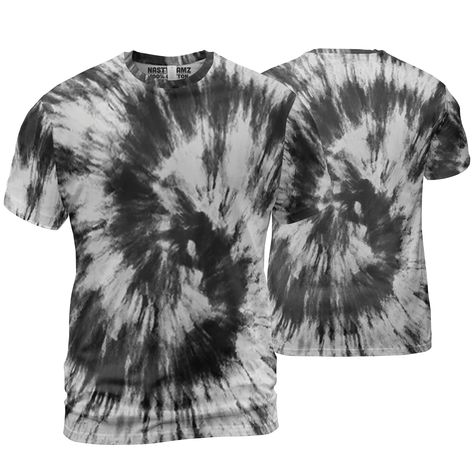 Retro High OG Black White 1s T Shirt Match Tye Dye 3D All-Over Print Spiral - NastyJamz