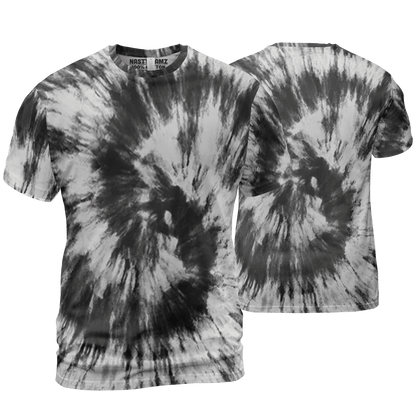 Retro High OG Black White 1s T Shirt Match Tye Dye 3D All-Over Print Spiral - NastyJamz