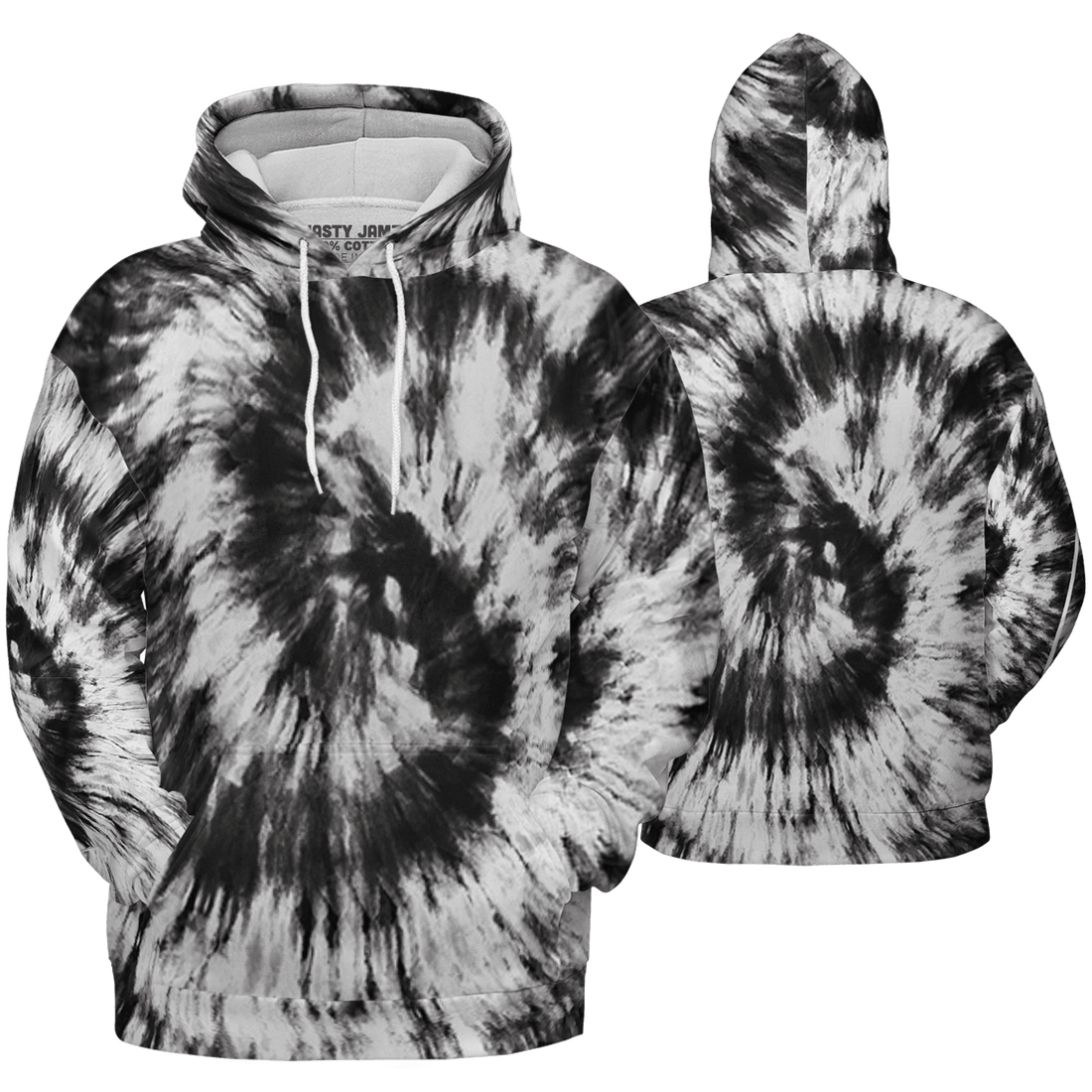 Retro High OG Black White 1s Hoodie Match Tye Dye 3D All-Over Print Spiral - NastyJamz